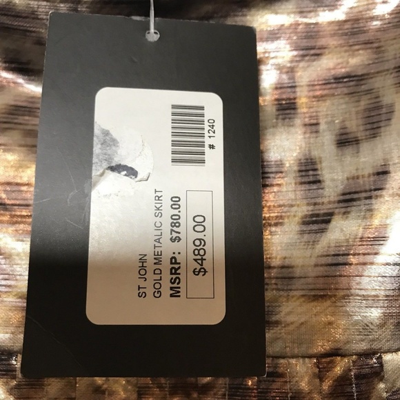 St. John Couture Women’s Mettallic Skirt, Size 4, - Picture 2 of 5